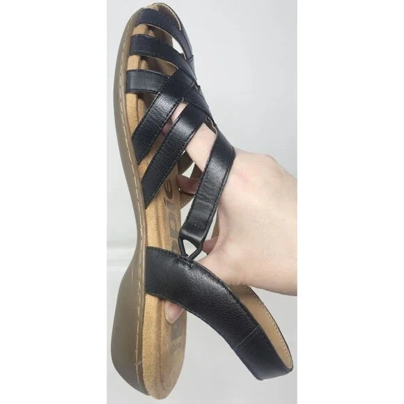 Hush Puppies Ridley Leather Fisherman Slingback Sandals Black Women's Sz 11 NEW - Picture 6 of 14